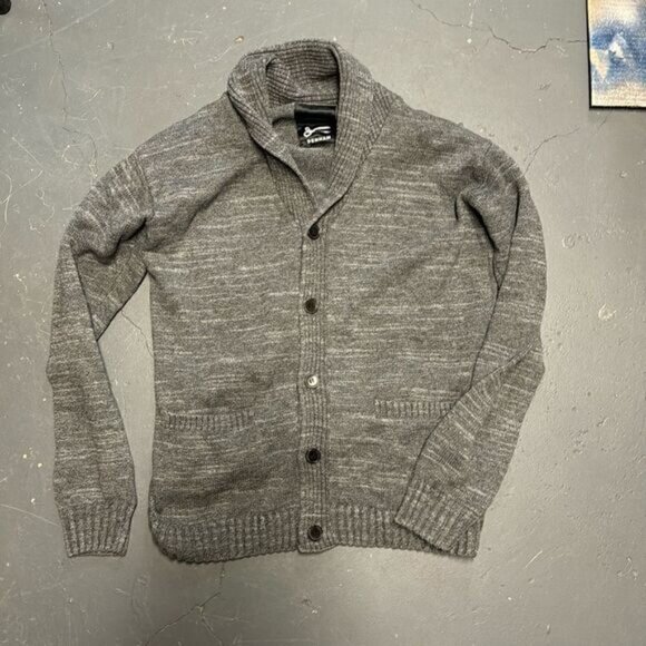 Medium Heathered Grey Denham Button Up Cardi - Picture 1 of 3